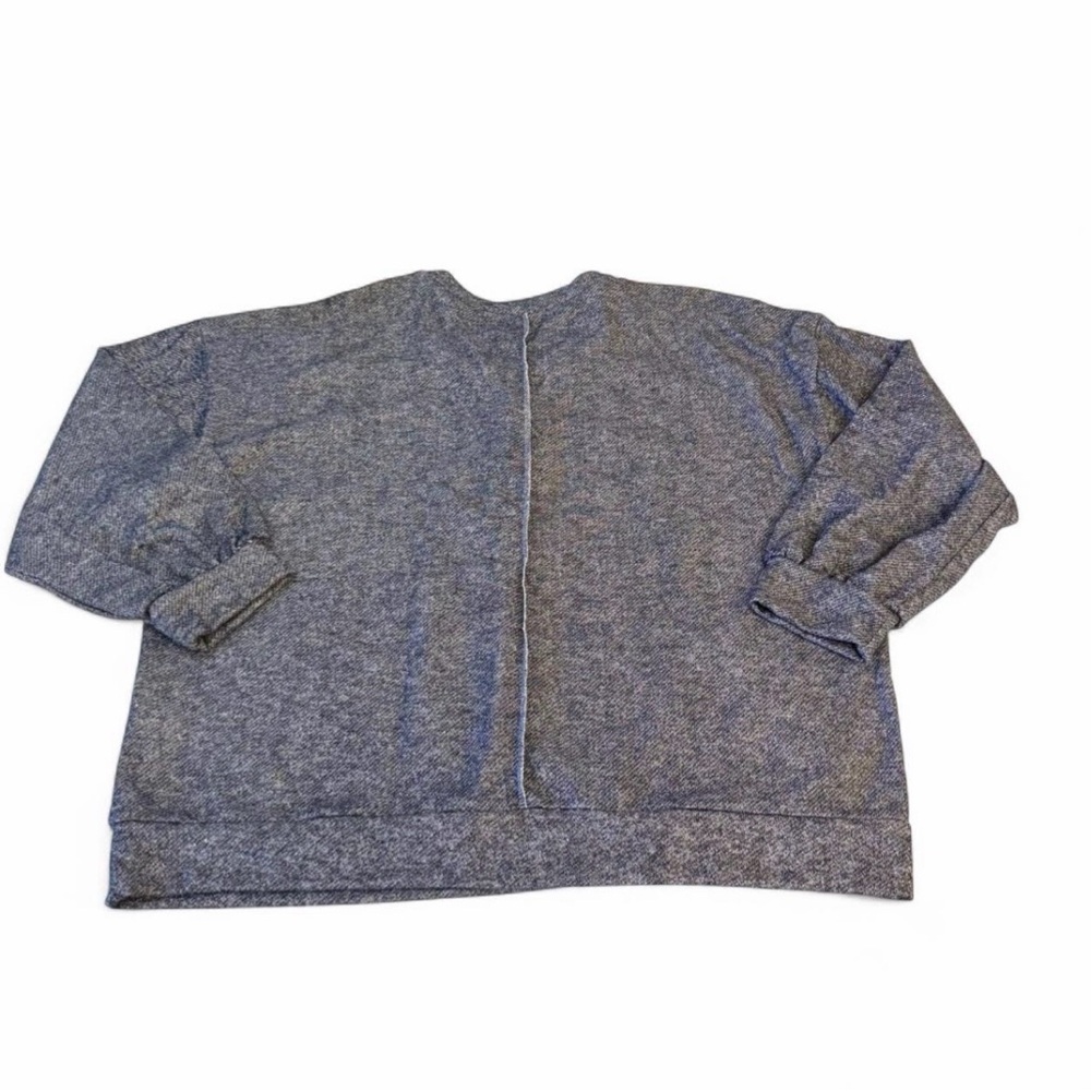 Sugarfox Lace Up Boho Lightweight Sweatshirt Womens 2X Cottage Beach Blue Floral - Picture 5 of 5